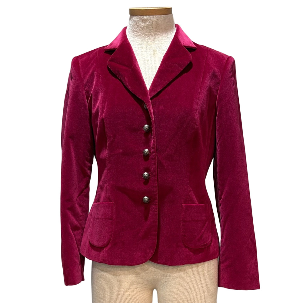 Talbots sz 6P magenta velvet vintage blazer